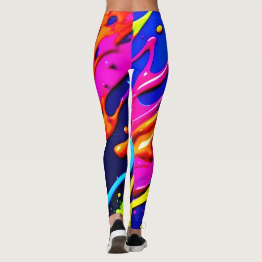 Neon Spritzer Design Leggings (Rückseite)