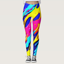 Neon Spritzer Design Leggings