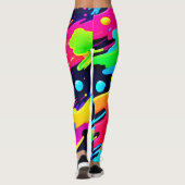 Neon Spritzer Flow Art Leggings (Rückseite)