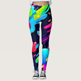 Neon Spritzer Flow Art Leggings