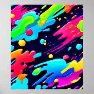 Neon Spritzer Flow Art Poster