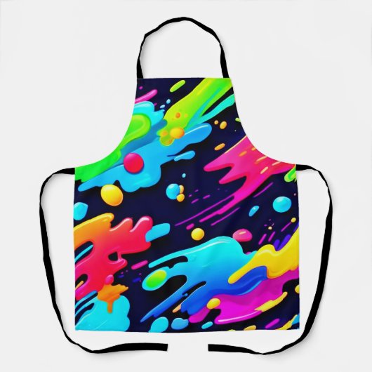 Neon Spritzer Flow Art Schürze (Vorderseite)