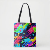 Neon Spritzer Flow Art Tasche (Vorderseite)