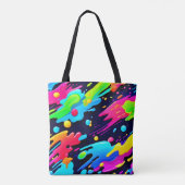 Neon Spritzer Flow Art Tasche (Rückseite)