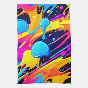 Neon Spritzer Paint Art Geschirrtuch