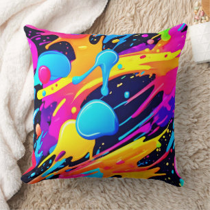 Neon Spritzer Paint Art Kissen