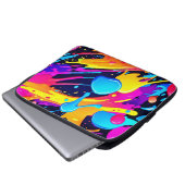 Neon Spritzer Paint Art Laptopschutzhülle (Vorne Knopf)