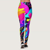 Neon Spritzer Paint Art Leggings (Rückseite)