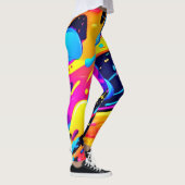 Neon Spritzer Paint Art Leggings (Rechts)