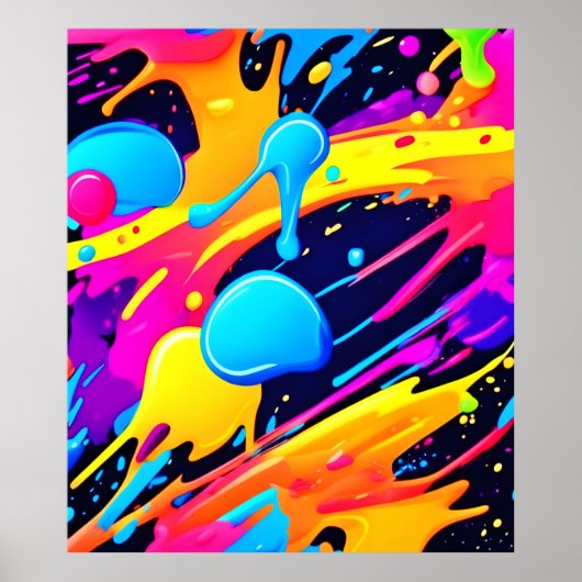 Neon Spritzer Paint Art Poster (Vorne)
