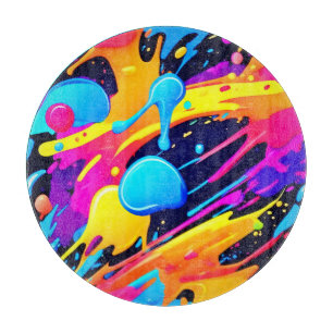 Neon Spritzer Paint Art Schneidebrett