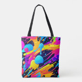 Neon Spritzer Paint Art Tasche (Rückseite)