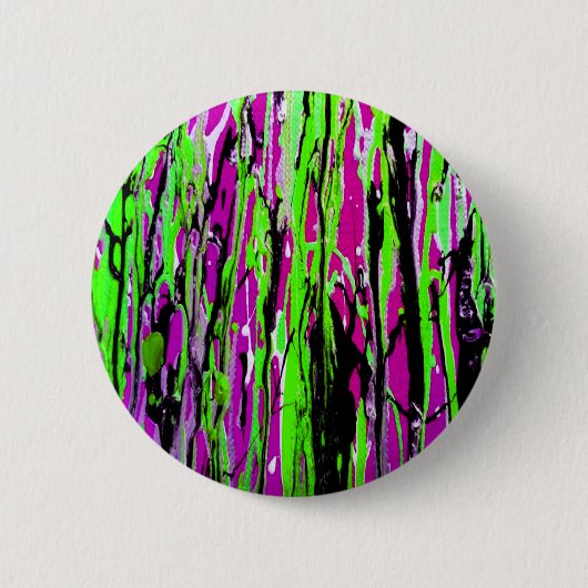 Neon Spritzer Paint Lila Green und Black Button (Vorderseite)