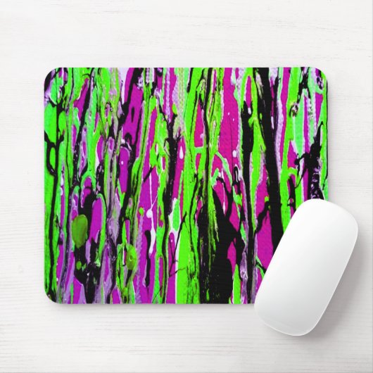 Neon Spritzer Paint Lila Green und Black Mousepad (Mit Mouse)