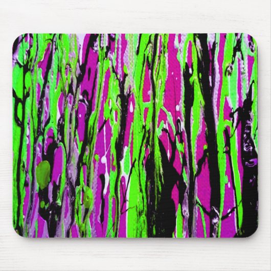 Neon Spritzer Paint Lila Green und Black Mousepad (Vorne)