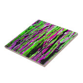 Neon Spritzer Paint Lila Grün und Schwarz Fliese (Seite)