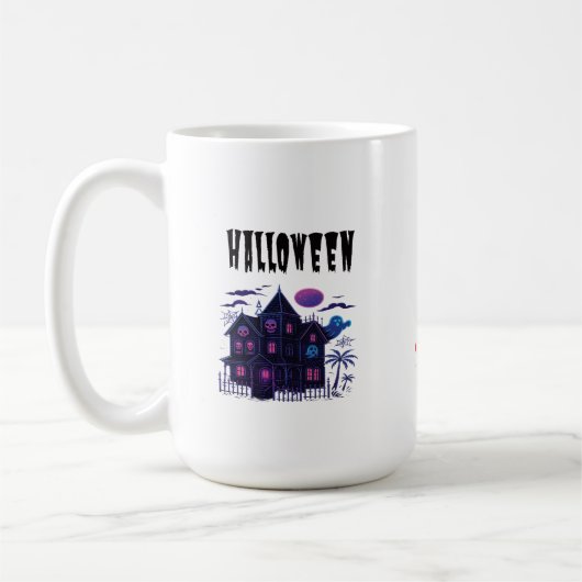 Neon Spuk House - Retro Spooky Glow Kaffeetasse (Links)