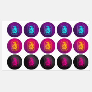 Neon Spy Fingerprint Stickers Etiketten