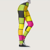Neon Squares Muster farbenfroh Leggings (Rechts)