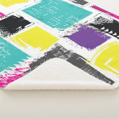 Neon Squares Retro Abstraktes Muster Sherpadecke (3/4)