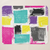 Neon Squares Retro Abstraktes Muster Sherpadecke (Vorderseite (Horizontal))