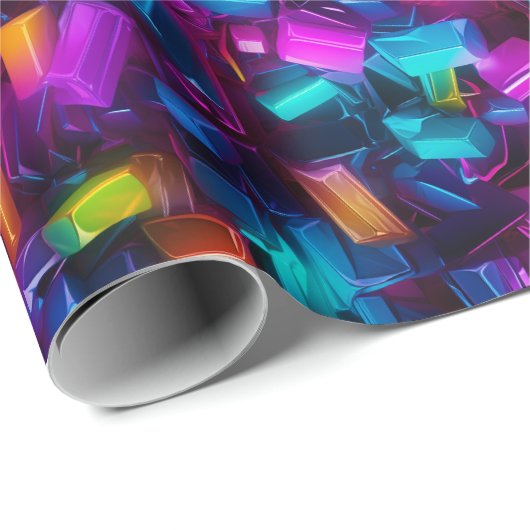 Neon Stached Glass Magic Geschenkpapier (Rolleneckpunkt)