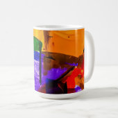 Neon-Stadt-Farbfeld Kaffeetasse (VorderseiteRechts)