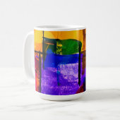 Neon-Stadt-Farbfeld Kaffeetasse (Vorderseite Links)