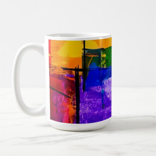 Neon-Stadt-Farbfeld Kaffeetasse (Links)