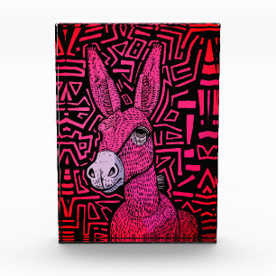 Neon Stammes Esel – Kühne und psychedelische Wandk Fotoblock