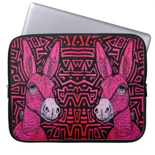 Neon Stammes Esel – Kühne und psychedelische Wandk Laptopschutzhülle