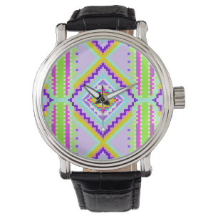 Neon-Stammes-Träume-Kaleidoskop Armbanduhr