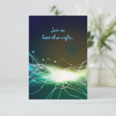 Neon Star Bar Mitzvah Party Empfang Card Begleitkarte (Stehend Vorderseite)