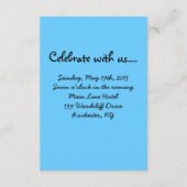 Neon Star Bar Mitzvah Party Empfang Card Begleitkarte (Rückseite)