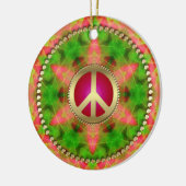 Neon Star Groovy Friedenszeichen Keramik Ornament (Links)