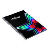 Neon Star Light Personalisiert Notebook Notizblock (Rechte Seite)