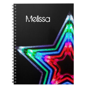 Neon Star Light Personalisiert Notebook Notizblock