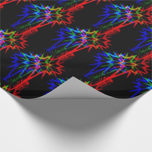 Neon Star Wrapping Paper Geschenkpapier (Ecke)