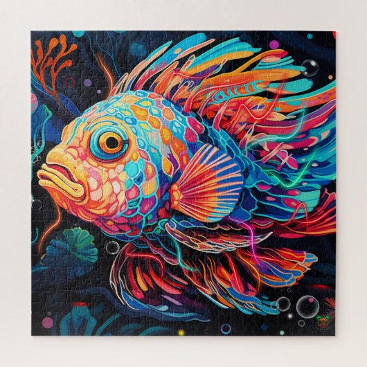 🐙 Neon Stargazer Fish Puzzle (Vertikal)