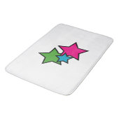 Neon Stars Badematte (Schrägansicht)