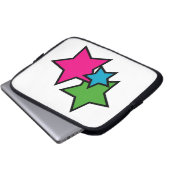 Neon Stars Laptopschutzhülle (Vorne Knopf)