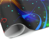 Neon Stars Wirbel Paint Spritzer Abstrakt Geschenkpapier (Rolleneckpunkt)