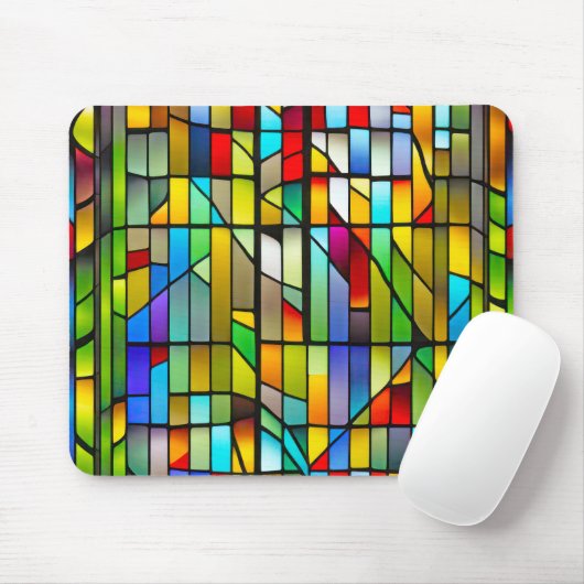 Neon Stated Glass Abstrakt Mousepad (Mit Mouse)