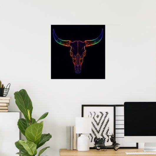 Neon Steer Poster (Heimbüro)