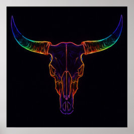 Neon Steer Poster