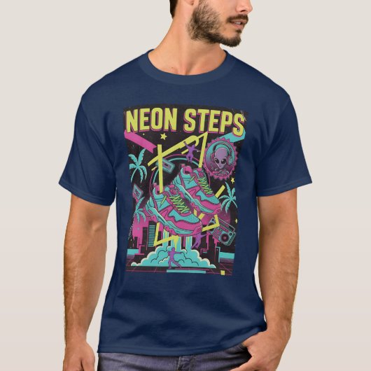 Neon Steps Retro Athletic retro T-Shirt (Vorderseite)