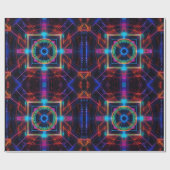 Neon Sternexplosion Kaleidoskop Geschenkpapier (Flach)