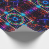 Neon Sternexplosion Kaleidoskop Geschenkpapier (Ecke)