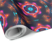 Neon Sternexplosion Kaleidoskop Geschenkpapier (Rolleneckpunkt)