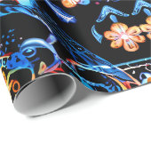 Neon Sternexplosion Kaleidoskop Geschenkpapier (Rolleneckpunkt)